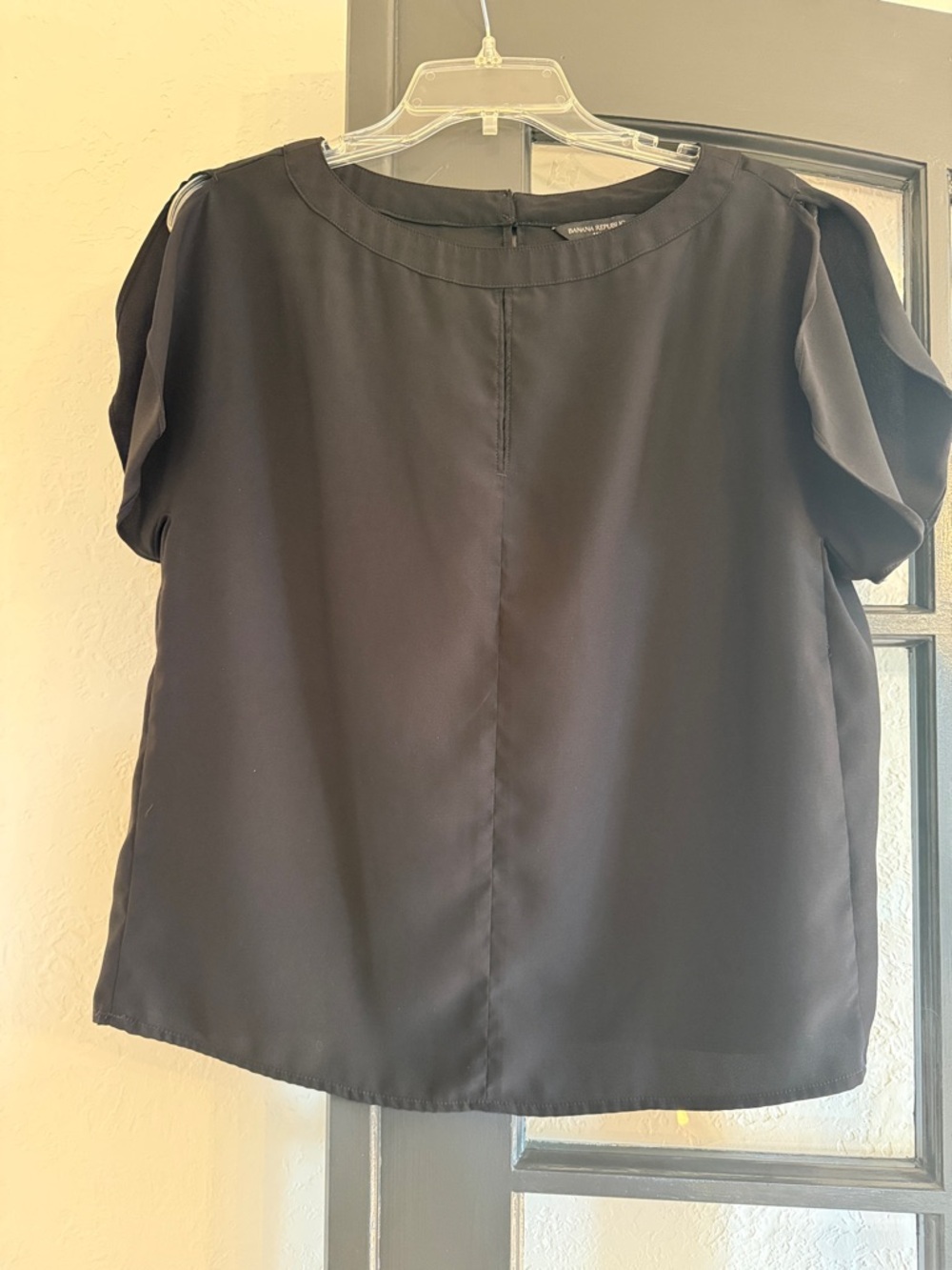 Banana Republic Black Short-Sleeve Blouse